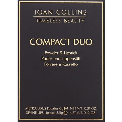 Joan Collins Timeless Beauty Compact Duo Lipstick and Powder Crystal Fashion