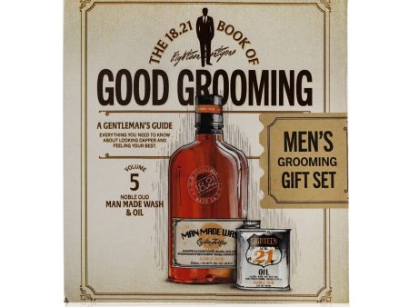 18.21 Man Made Book of Good Grooming Gift Set Volume 5: Noble Oud (Wash 532ml + Oil 60ml )  2pcs Online