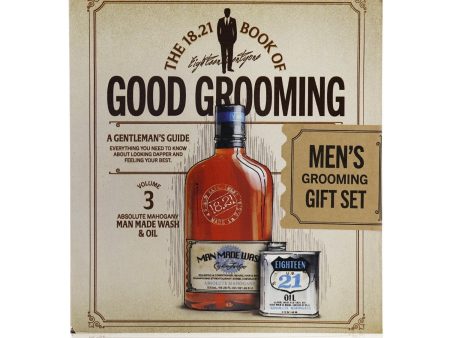 18.21 Man Made Book of Good Grooming Gift Set Volume 3: Absolute Mahogany (Wash 532ml  + Oil 60ml )  2pcs Online