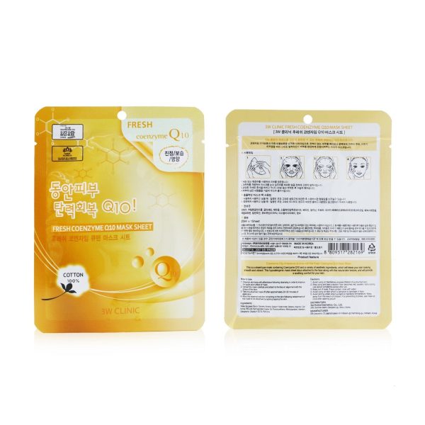 3W Clinic Mask Sheet - Fresh Coenzyme Q10 (Exp. Date 04 2022)  10pcs Sale