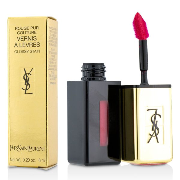 Yves Saint Laurent Rouge Pur Couture Vernis a Levres Glossy Stain - # 47 Carmin Tag (Box Slightly Damaged)  6ml 0.2oz Hot on Sale