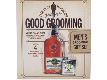 18.21 Man Made Book of Good Grooming Gift Set Volume 4: Spiced Vanilla (Wash 532ml + Oil 60ml)  2pcs Discount